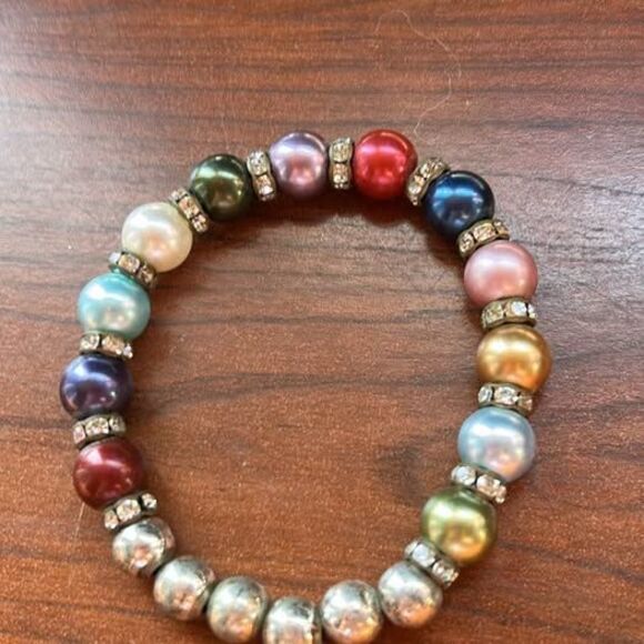 Jewelry - Colorful Beaded Stretch Bracelet w Rhinestones